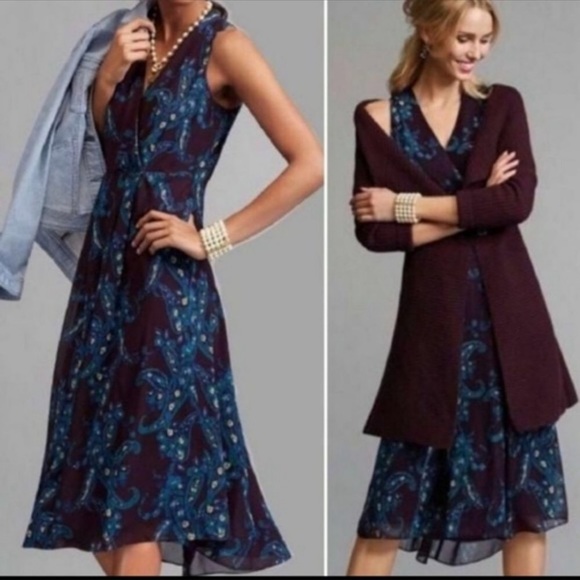 Cabi Treasure Paisley Print Mid-Length Dress Style#3461 - Picture 2 of 8